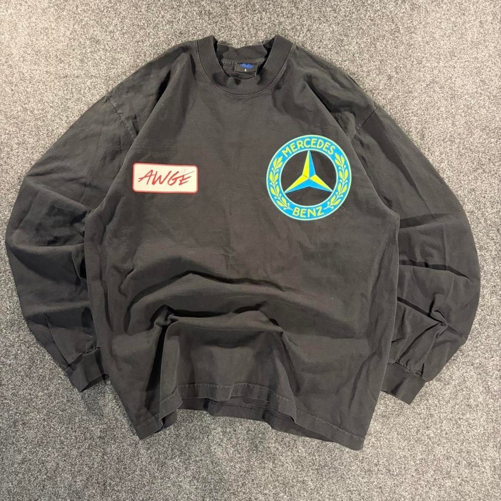 AWGE x Mercedes-Benz Black Long Sleeve Shirt Mens Large Streetwear Graphic Tee